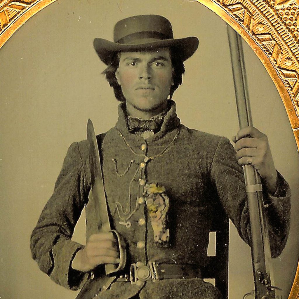Small Button Civil War Soldier Daguerreotype
